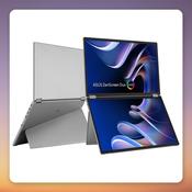 Asus ZenScreen Duo OLED MQ149CD 21-Inch Foldable Portable Dual OLED Monitor, 2x 1920x1200, Silver
