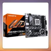 GIGABYTE B840M DS3H AM5 Micro-ATX Motherboard, DDR5, 2x M.2, 2.5GbE