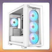 Asus A23 PLUS TG ARGB White Micro-ATX Mini Tower Case, Tempered Glass