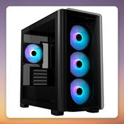 Asus A23 PLUS TG ARGB Micro-ATX Case, Black, Tempered Glass, 4x ARGB Fans image