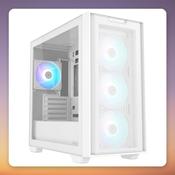 Asus A21 PLUS TG ARGB Micro-ATX Case, White, Tempered Glass, 4x ARGB Fans