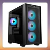 Asus A21 PLUS TG ARGB Micro-ATX Case, Black, Tempered Glass, 4x ARGB Fans image