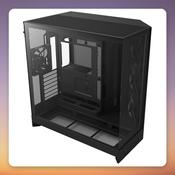 NZXT H9 Flow Mid-Tower E-ATX Case, Black (Matt), Dual Tempered Glass