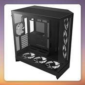 NZXT H9 Flow RGB+ Mid-Tower Case, E-ATX, Matte Black, Dual Tempered Glass