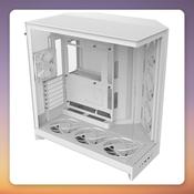 NZXT H9 Flow RGB+ E-ATX Mid-Tower Case, White, Dual Tempered Glass