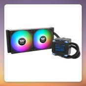 Thermaltake LA240-S ARGB Sync 240 mm AIO Liquid CPU Cooler, Black, LCD Display image