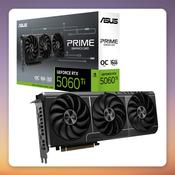 Asus Prime GeForce RTX 5060 Ti OC 16 GB GDDR7 Graphics Card, 3x DisplayPort, HDMI 2.1b