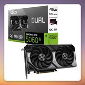 Asus Dual GeForce RTX 5060 Ti OC 8GB GDDR7 Graphics Card, 2.5-Slot, Black image