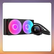 NZXT Kraken Plus RGB 240 AIO Liquid Cooler, Black, 2x 120 mm, LCD Display image