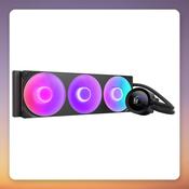 NZXT Kraken Plus RGB 360 AIO Liquid Cooler, 360 mm, 1.54" LCD, Black