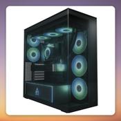 Arctic Xtender VG E-ATX Midi-Tower Case, Black, Dual Tempered Glass, 5 A-RGB Fans