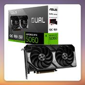 Asus Dual GeForce RTX 5060 OC 8GB GDDR7 Graphics Card, 2.5-Slot, 3x DP 2.1b image