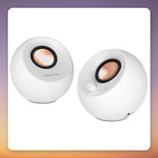 Creative Pebble Pro 2.0 PC Speakers, White, Bluetooth 5.3, USB-C, RGB image
