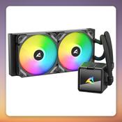 Sharkoon S50 ARGB 240 mm AIO Liquid CPU Cooler, Black, Intel LGA1700/1851 &amp;amp; AMD AM4/AM5 image