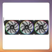 Thermaltake TS 140 EX RGB 140 mm Case Fans, Black, 3-Pack with Controller