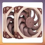Noctua NF-A12x25 G2 PWM Sx2-PP 120 mm Fan Twin Pack, Brown/Beige