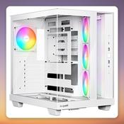 be quiet! Light Base 500 LX White Midi Tower Case, Dual Tempered Glass, 4x ARGB Fans