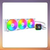 Montech HyperFlow Digital 360 360 mm AIO Liquid Cooler with Temperature Display, White