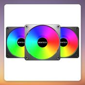 Montech GF120R V2 ARGB 120 mm PWM Reverse Fan, Black/White, 3-Pack image