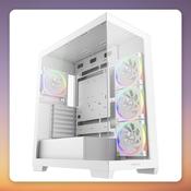 Deepcool CG580 4F V2 ATX Mid-Tower Case, White, 4x ARGB Fans, Dual Tempered Glass