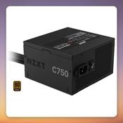 NZXT C750 Bronze 750W 80 PLUS Bronze ATX PSU with 12V-2x6, Black