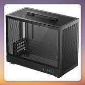 Deepcool CH160 PLUS Micro-ATX Mini Tower Case, Black, Mesh Front, Tempered Glass