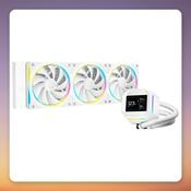 Deepcool LM360 WH 360 mm AIO Liquid CPU Cooler with 2.4-inch IPS Display, White image