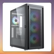 Silentware Air 100 Mid Tower Case, Black, Tempered Glass, E-ATX, 4 ARGB Fans