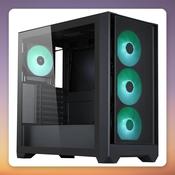 Silentware Flow 110 ARGB ATX Mid-Tower Case, Black, Tempered Glass, 4 ARGB Fans image