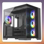 Silentware View A-RGB ATX Mid-Tower Case, Black, Dual Tempered Glass