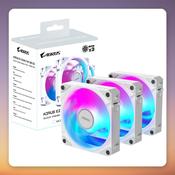 Gigabyte AORUS EZ Chain Fan 120 ICE 120 mm ARGB Case Fans, White, 3-Pack image