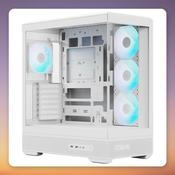Aerocool P500B Digi-WT-v1 Mid-Tower Case, White, Dual Tempered Glass, 4x ARGB Fans