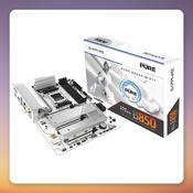 Sapphire PURE B850A WIFI 7 AM5 ATX Motherboard, AMD B850, DDR5, White/Black