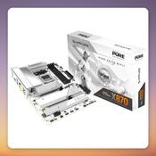 Sapphire PURE X870A WIFI 7 AM5 ATX Motherboard, White, AMD X870, DDR5