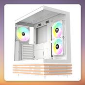 Thermaltake View 270 Plus WS ARGB Snow White E-ATX Mid-Tower Case, Dual Tempered Glass