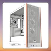 Thermaltake S370 WS Snow White E-ATX Mid-Tower Case, Tempered Glass, Wood Accents image