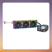 Thermaltake MAGCurve 360 Ultra 360 mm AIO CPU Cooler, 6.67" OLED Display, ARGB, Black