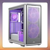 Cooler Master MasterFrame 600 Mesh ARGB E-ATX Mid Tower Case, Silver, Tempered Glass