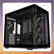 Cooler Master Elite 600 ARGB ATX Mid-Tower Case, Black, Dual Tempered Glass