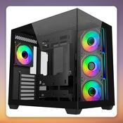 Cooler Master Elite 681 ATX Mid-Tower Case, Black, Dual Tempered Glass, 4x ARGB Fans image