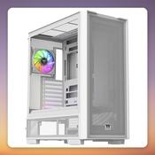 Thermaltake S380 TG ARGB Snow White Mid-Tower ATX Case, Tempered Glass