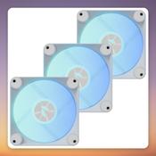 APNX FP1-R 120 mm ARGB PWM Reverse Blade Fan, White, 3-Pack