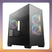 Deepcool CG380 3F Micro-ATX Mid Tower Case, Black, Dual Tempered Glass, 3 Fans