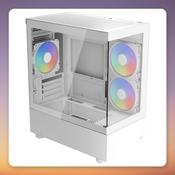 Aerocool Viewport Mini-G-WT-v4 ARGB Micro-ATX Case, White, Dual Tempered Glass image