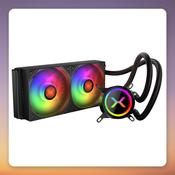 Krux HydroX 240 ARGB 240 mm AIO Liquid CPU Cooler, Black