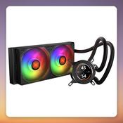Krux HydroGlance 240 LCD 240 mm AIO Liquid CPU Cooler, Black, ARGB image