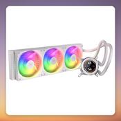 Krux HydroGlance 360 LCD White 360 mm AIO CPU Liquid Cooler with ARGB, White image