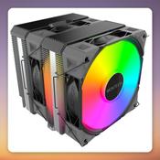 Montech NX600 ARGB Dual Tower CPU Cooler, 2x 120 mm PWM Fans, Black