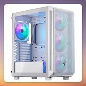 ENDORFY ARX 500 ARGB White Mid-Tower Case, Tempered Glass, 4x 140 mm PWM ARGB Fans