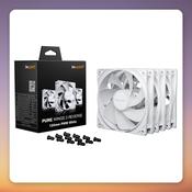 Be quiet! Pure Wings 3 120 mm PWM Reverse Case Fan, White, 3-Pack